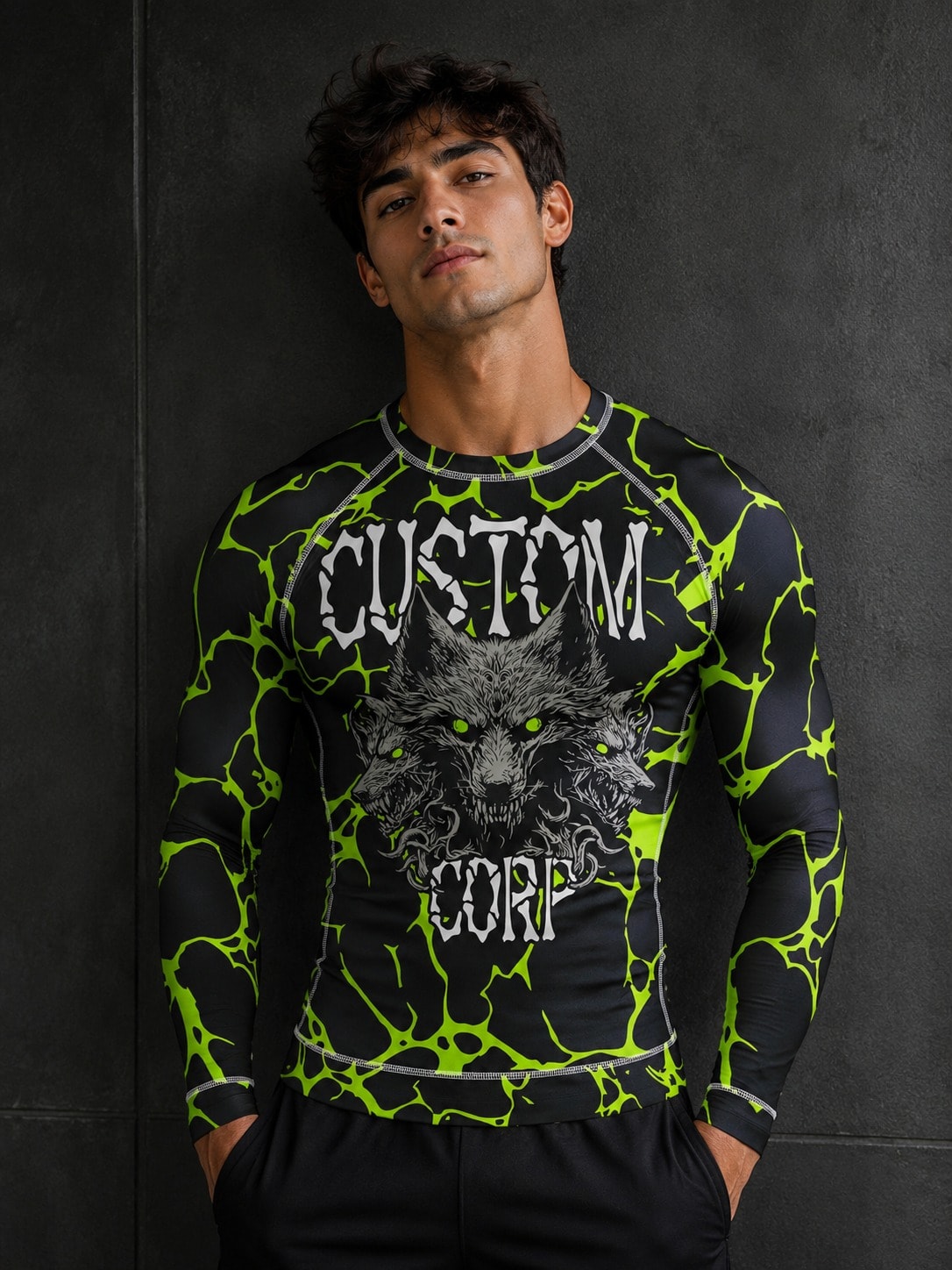 Neon Predator Long-Sleeve Rashguard