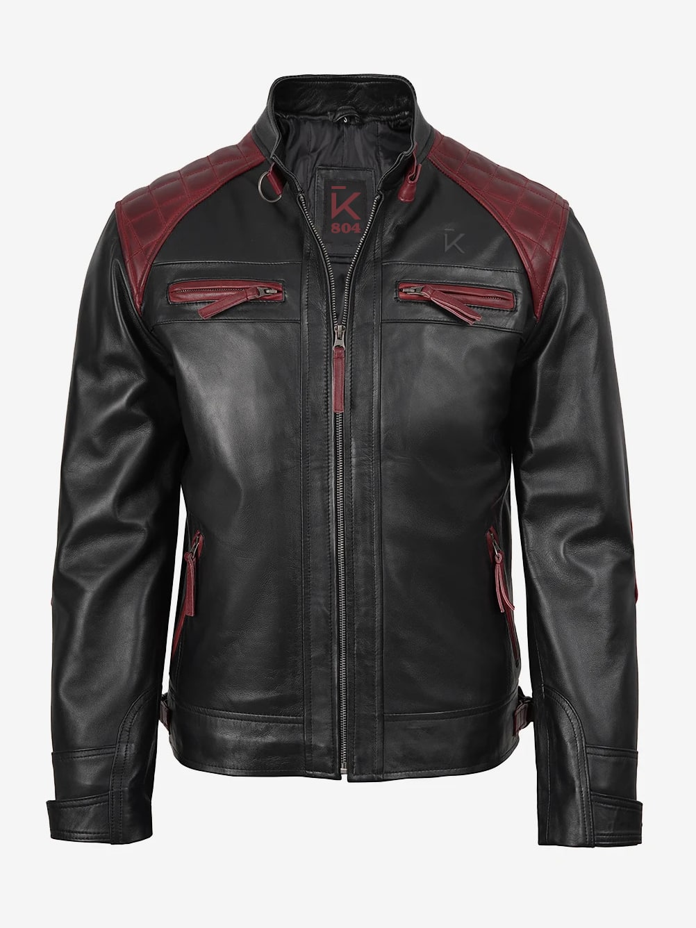 Burgundy 804 Quilted Café Racer