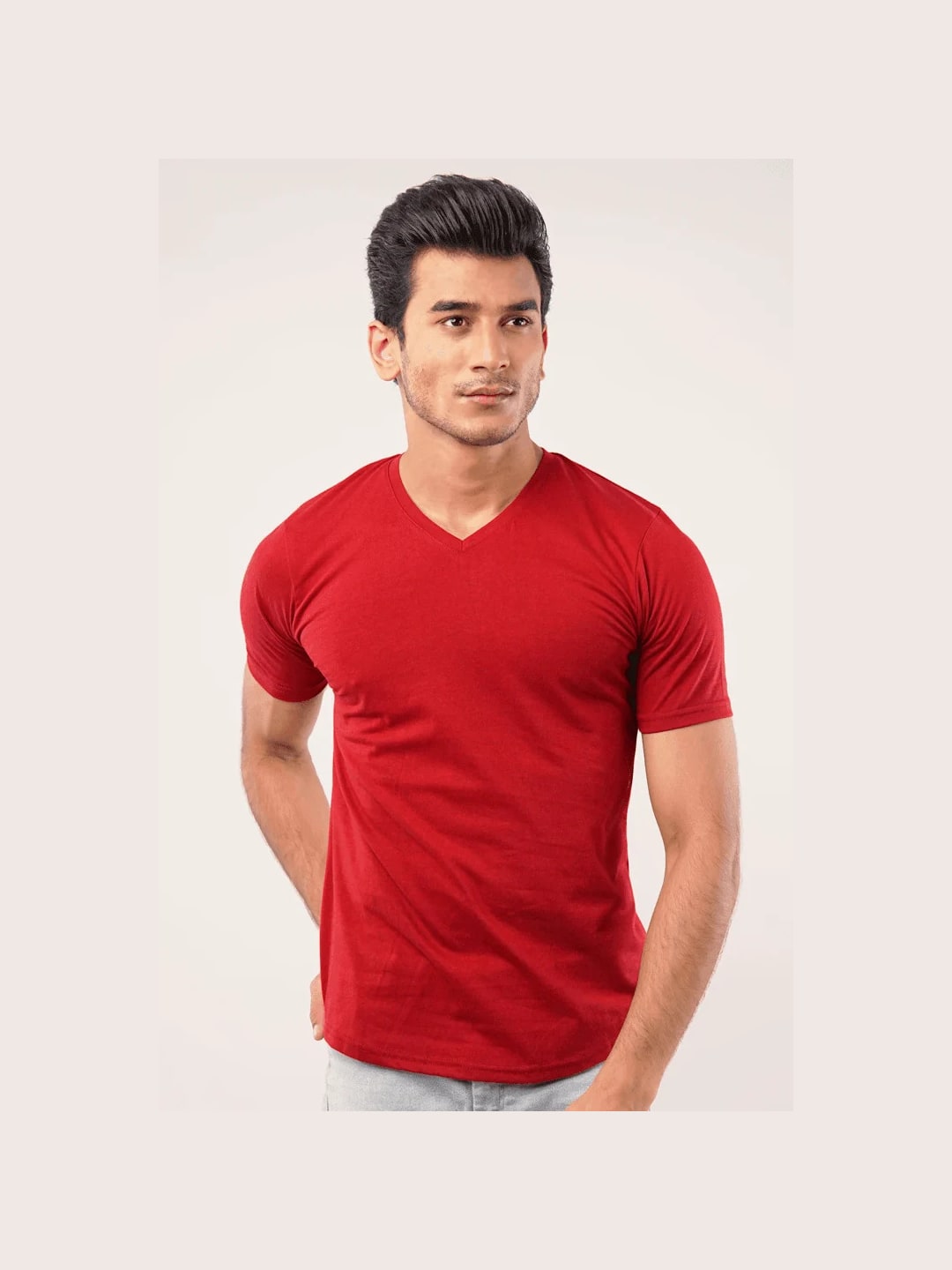 Classic V-Neck Tee — Red