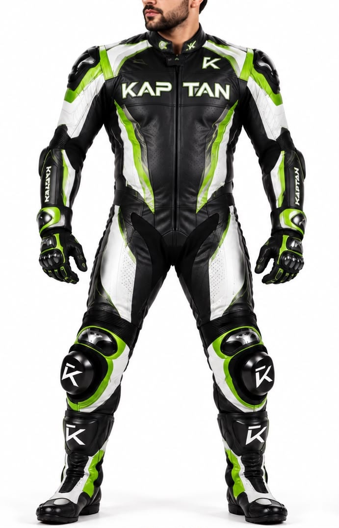 KAPTAN Nitro Green Racing Motorcycle Suit